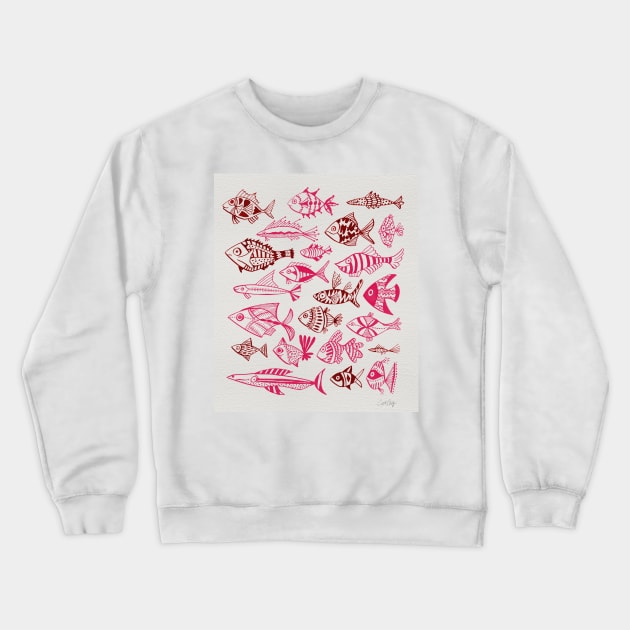 fish inkings pink gold Crewneck Sweatshirt by CatCoq